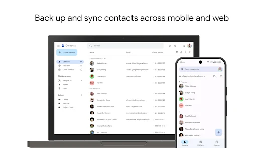 Contacts listing screenshot 1